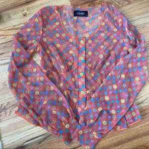 Floral Mesh Top
